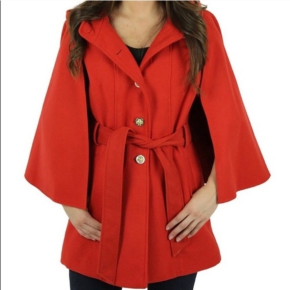 Jessica Simpson Pumpkin Cape Wrap Pea Coat Sz 1X
